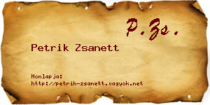 Petrik Zsanett névjegykártya